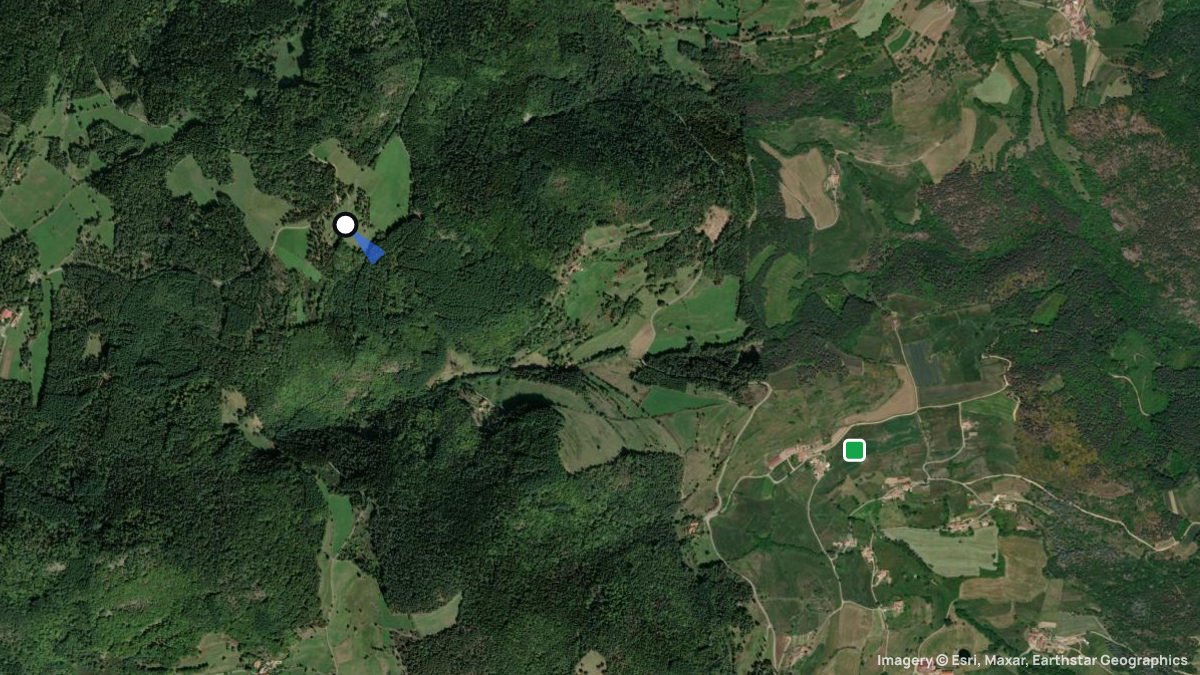Satellite map of Grand Togny with its launches and landings