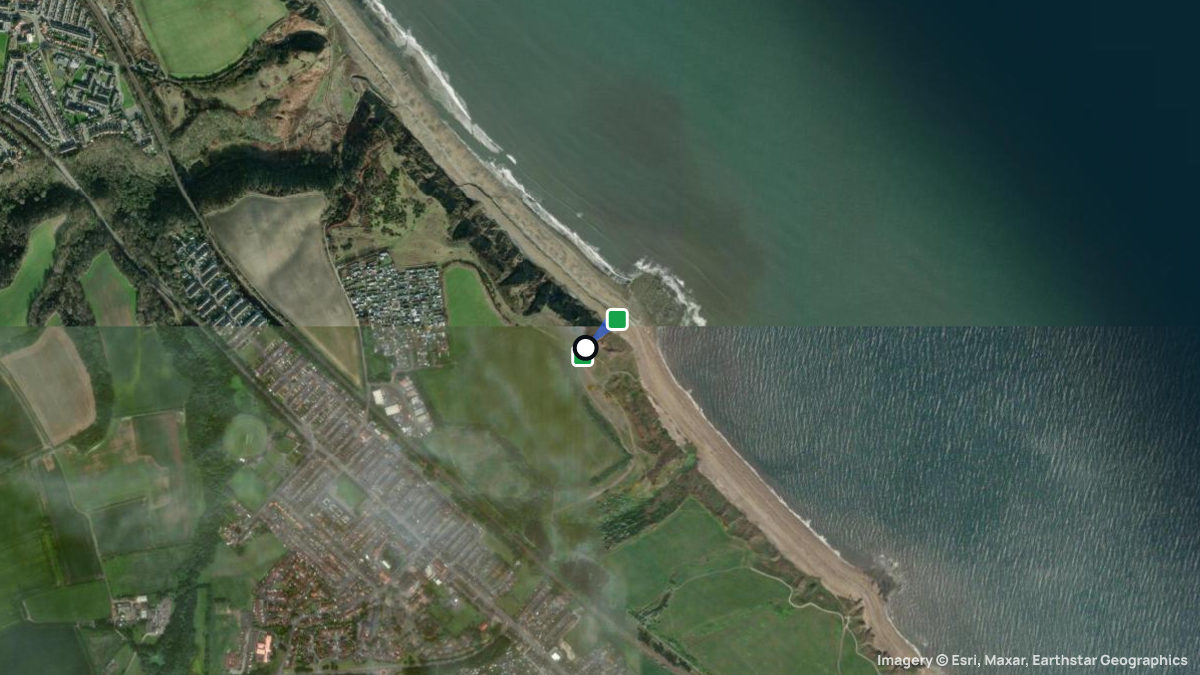 Satellitenkarte von Blackhall mit Start- und Landeplätzen