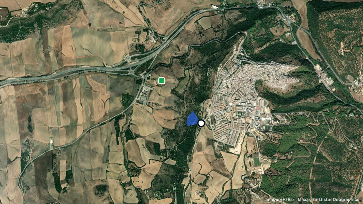 Satellite map of Vejer with its launches and landings