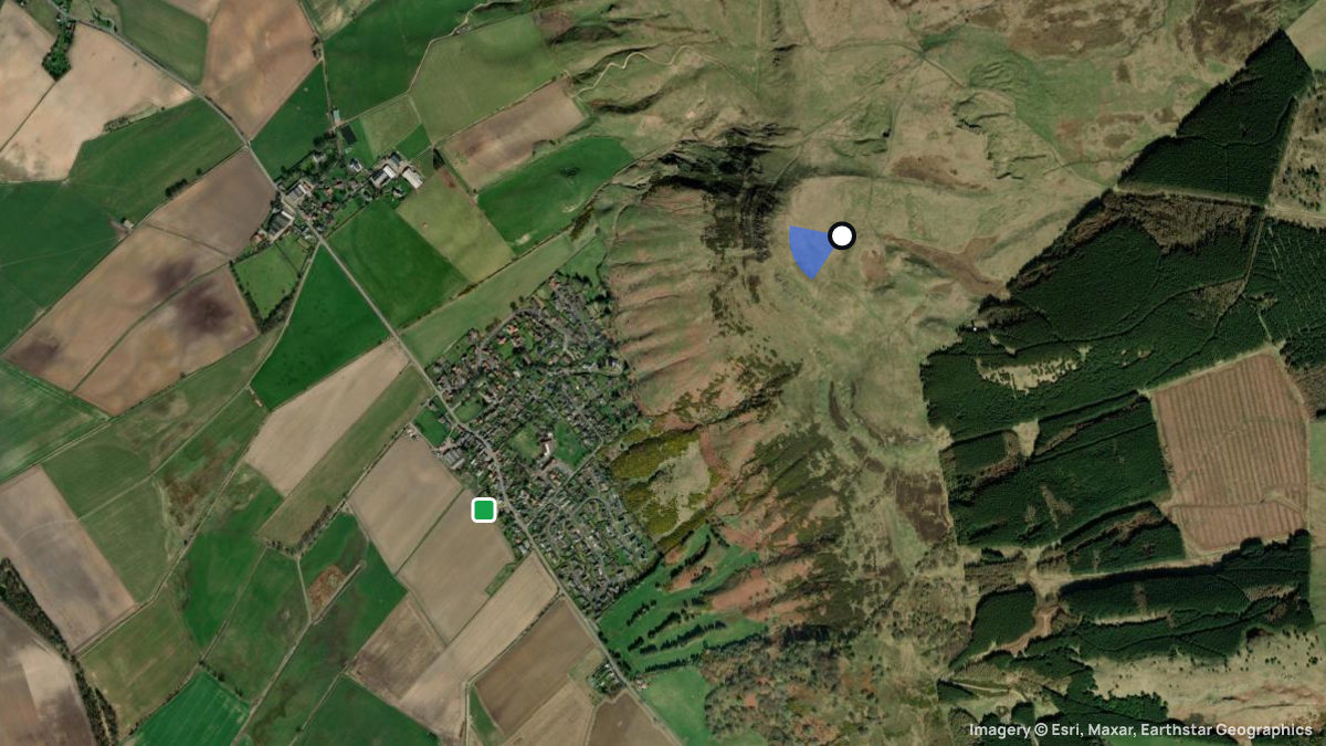 Satellite map of Bishops Hill with its launches and landings