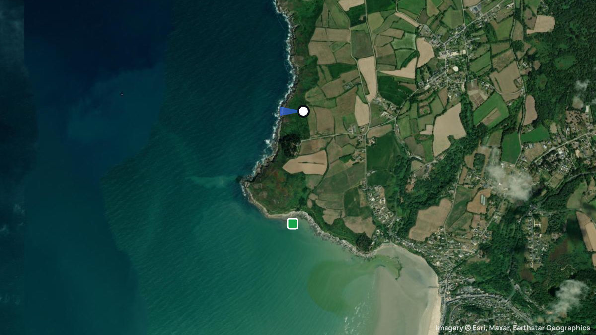 Satellite map of Tredrez-Locquemeau with its launches and landings