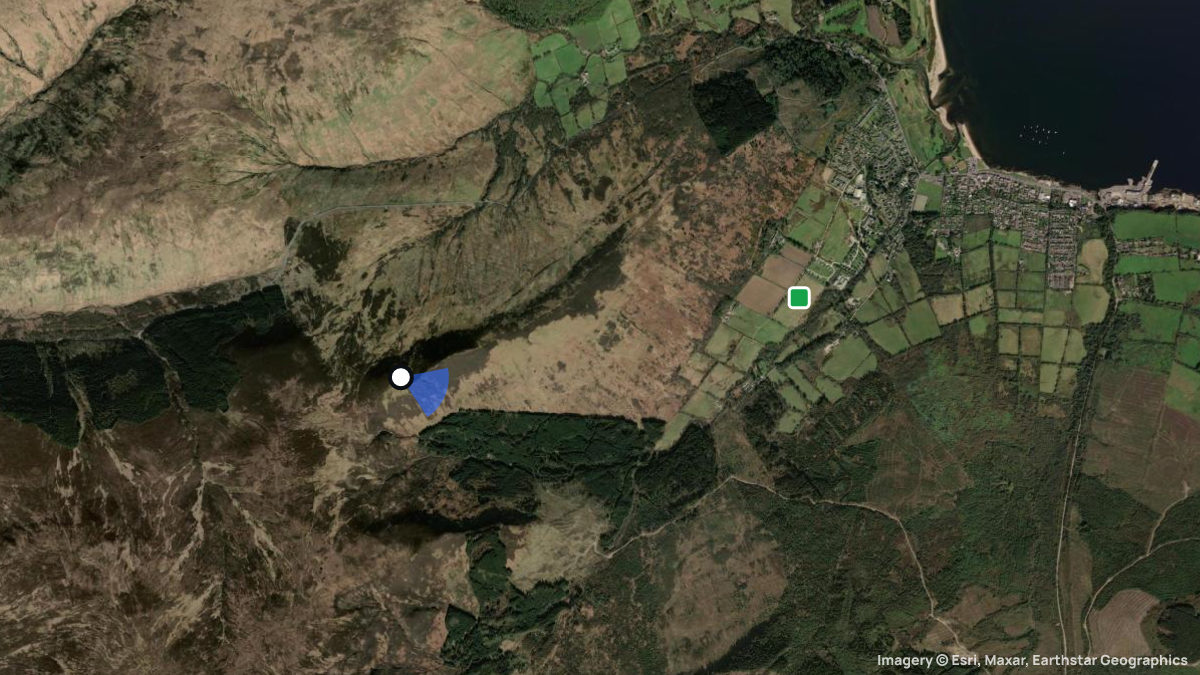 Satellite map of Windmill with its launches and landings