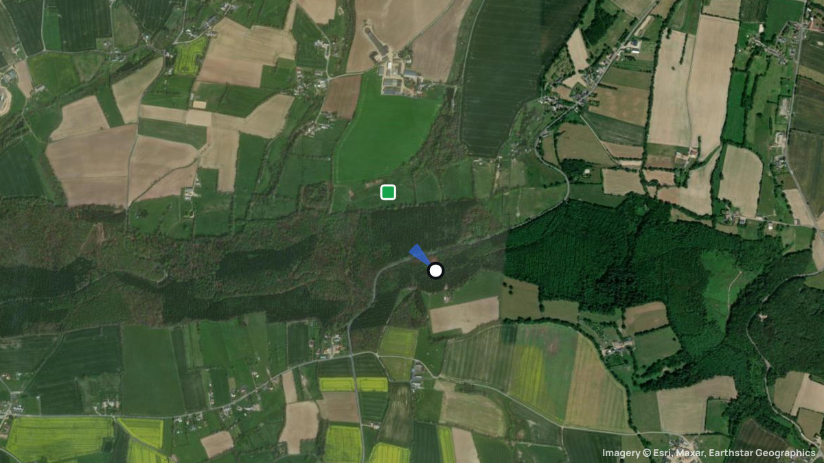 Satellitenkarte von Aunay mit Start- und Landeplätzen