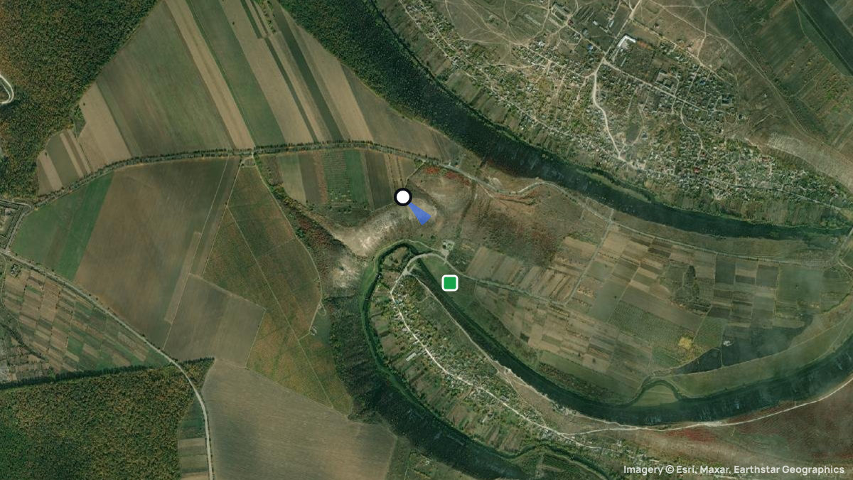 Satellite map of Trebujeni with its launches and landings