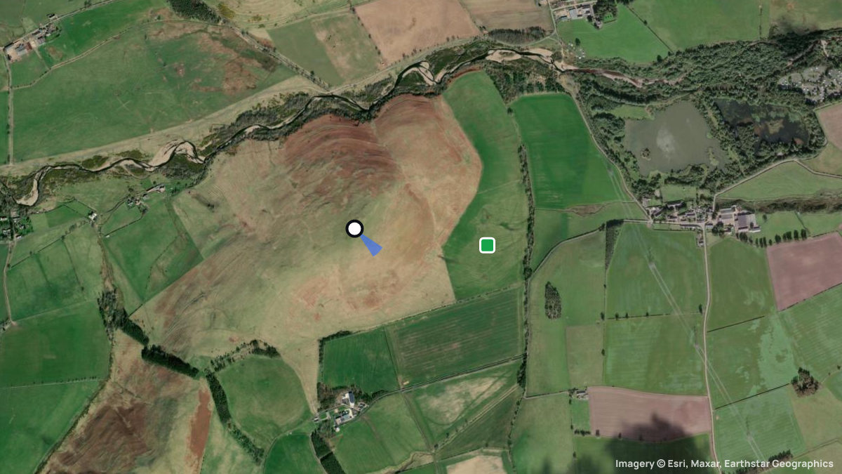 Satellitenkarte von East Hill mit Start- und Landeplätzen