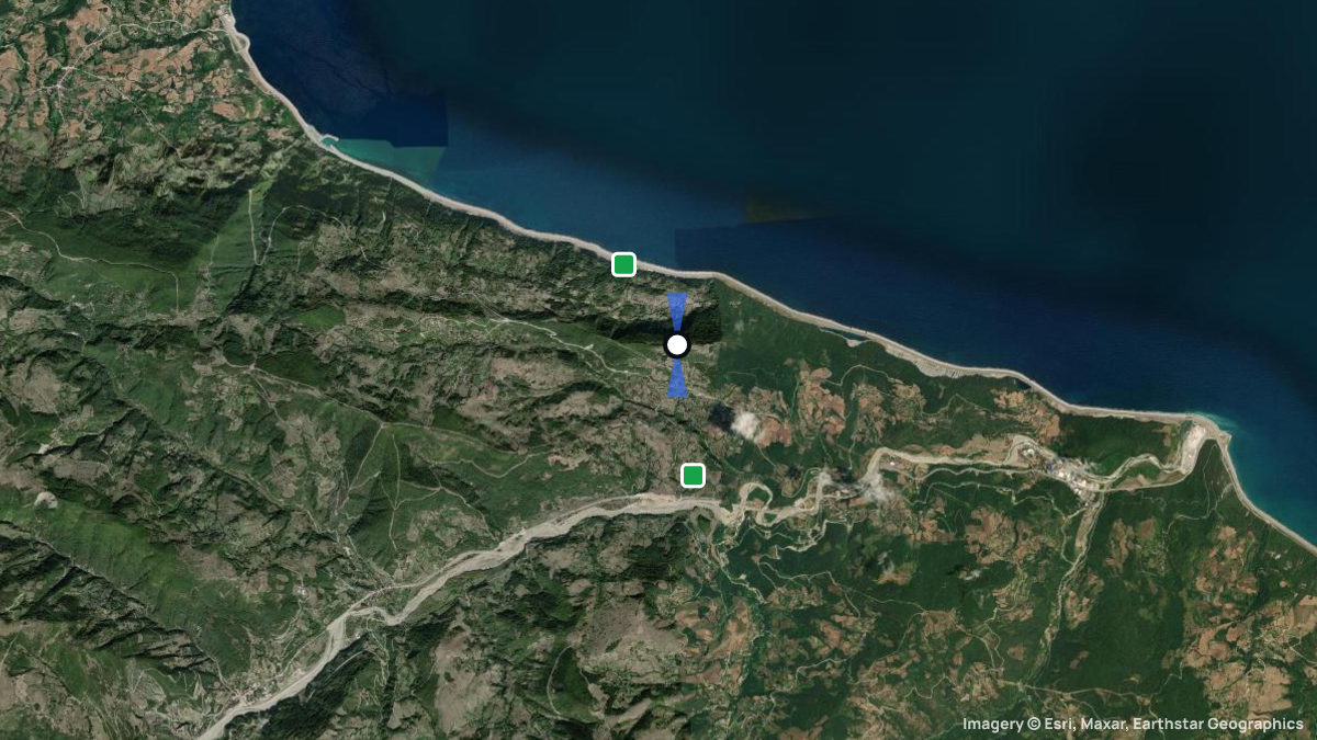 Satellite map of Gerze with its launches and landings