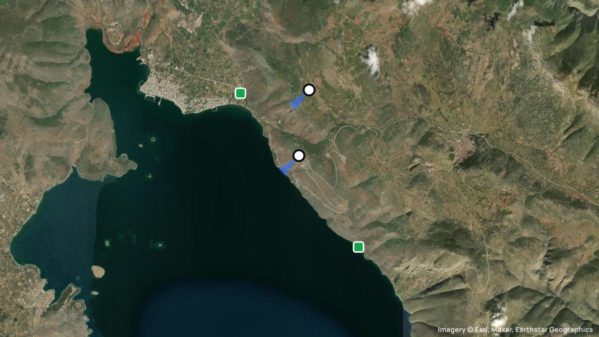 Satellite map of Kirra with its launches and landings