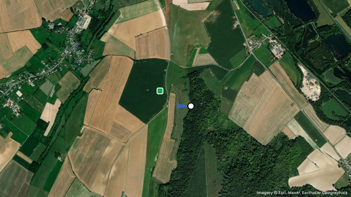 Satellite map of Monchy with its launches and landings