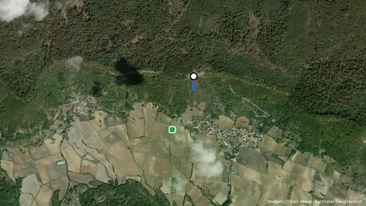 Satellite map of Eulate with its launches and landings