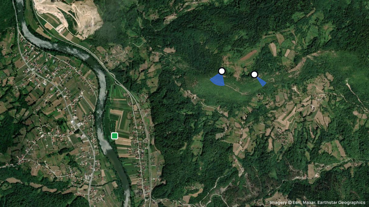 Satellite map of Ruj with its launches and landings