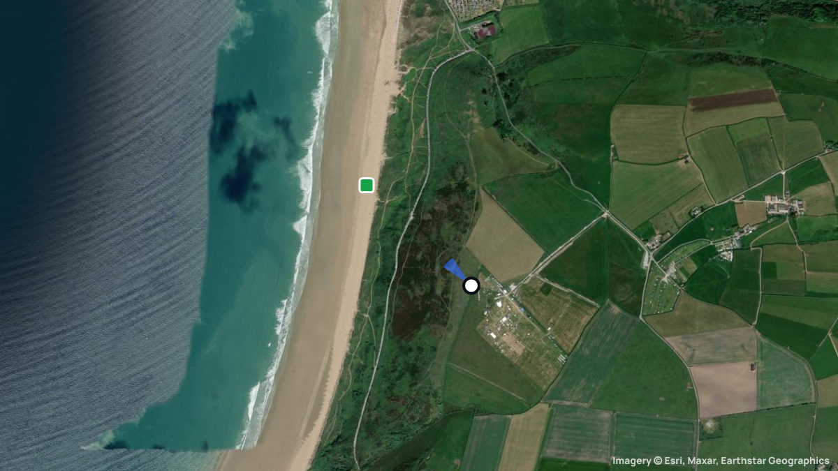 Satellite map of Woolacombe with its launches and landings
