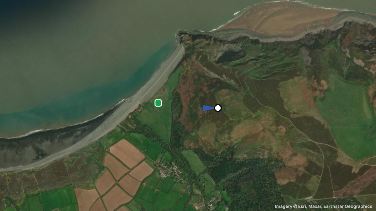 Satellite map of Bossington Hill with its launches and landings