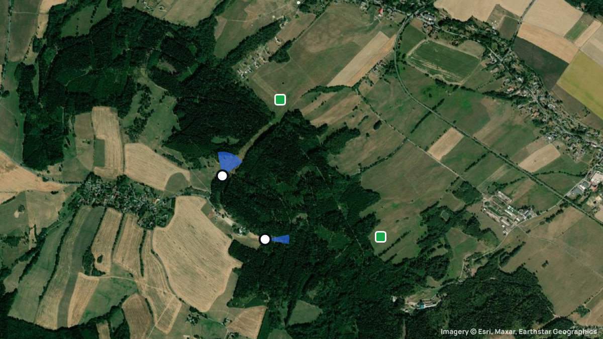 Satellite map of Zvicina with its launches and landings