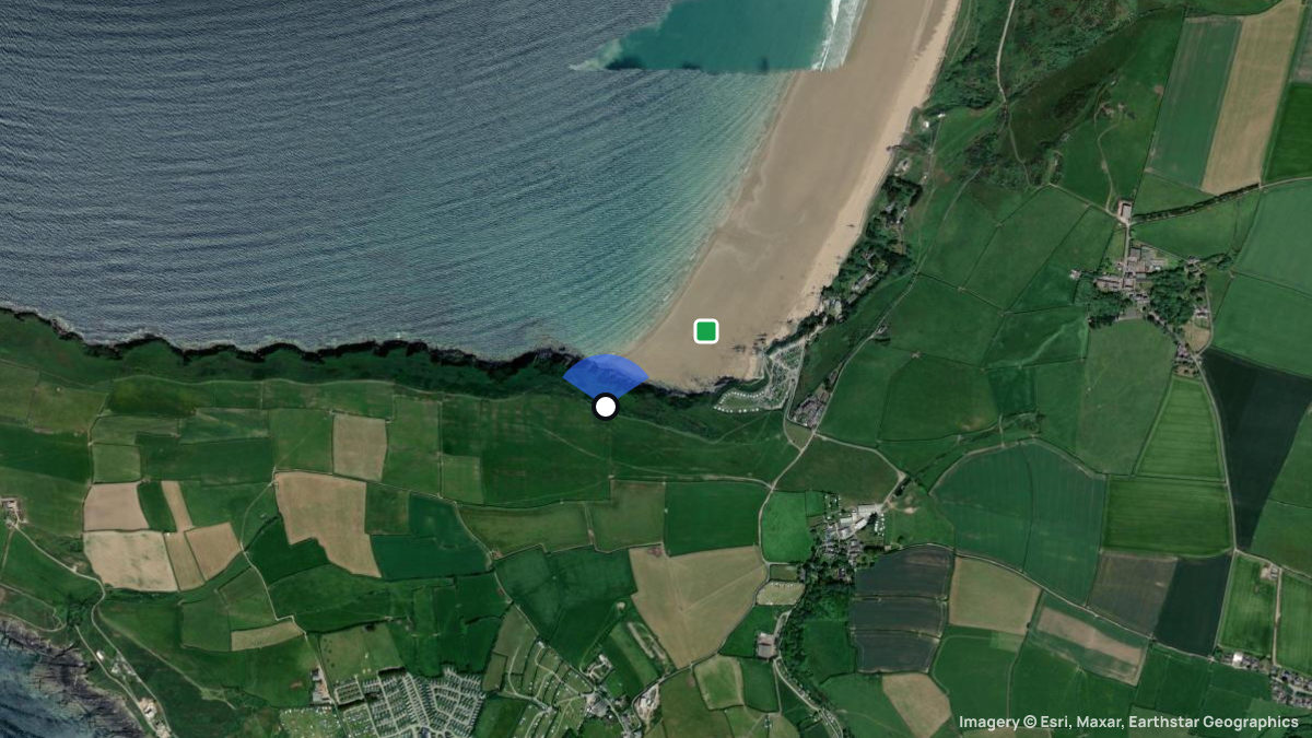 Satellite map of Putsborough with its launches and landings