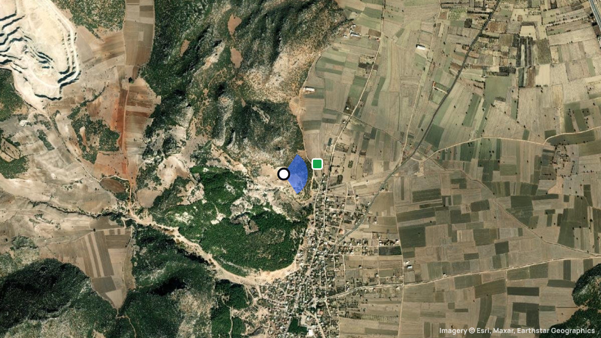 Satellite map of Bademagaci with its launches and landings