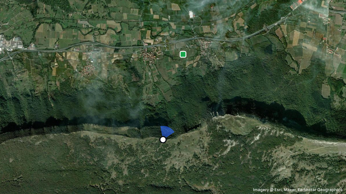 Satellite map of Santa Maria with its launches and landings