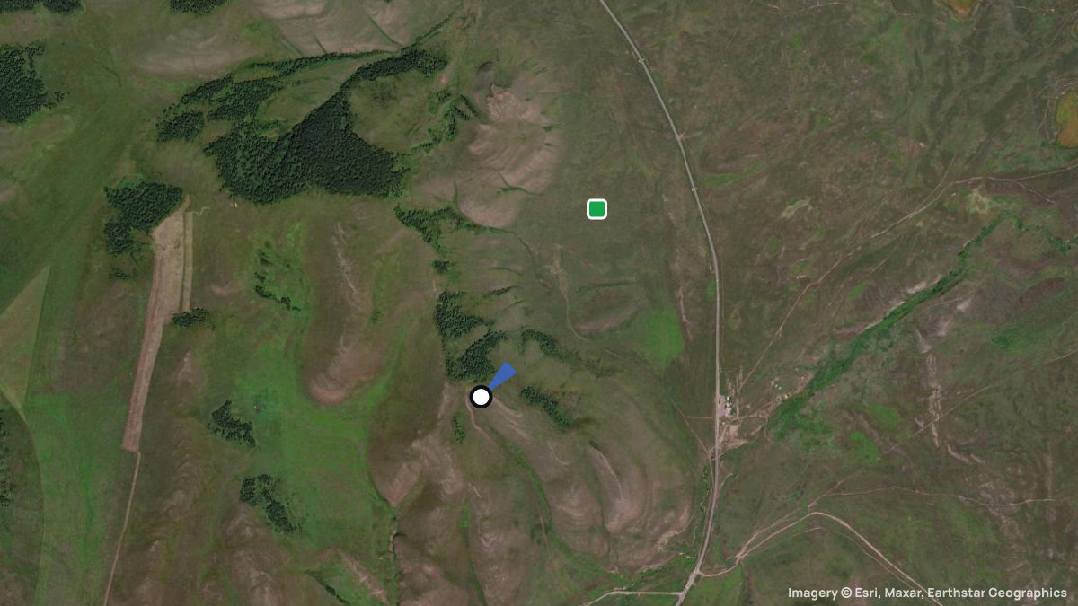 Satellite map of Listvennaya NO with its launches and landings