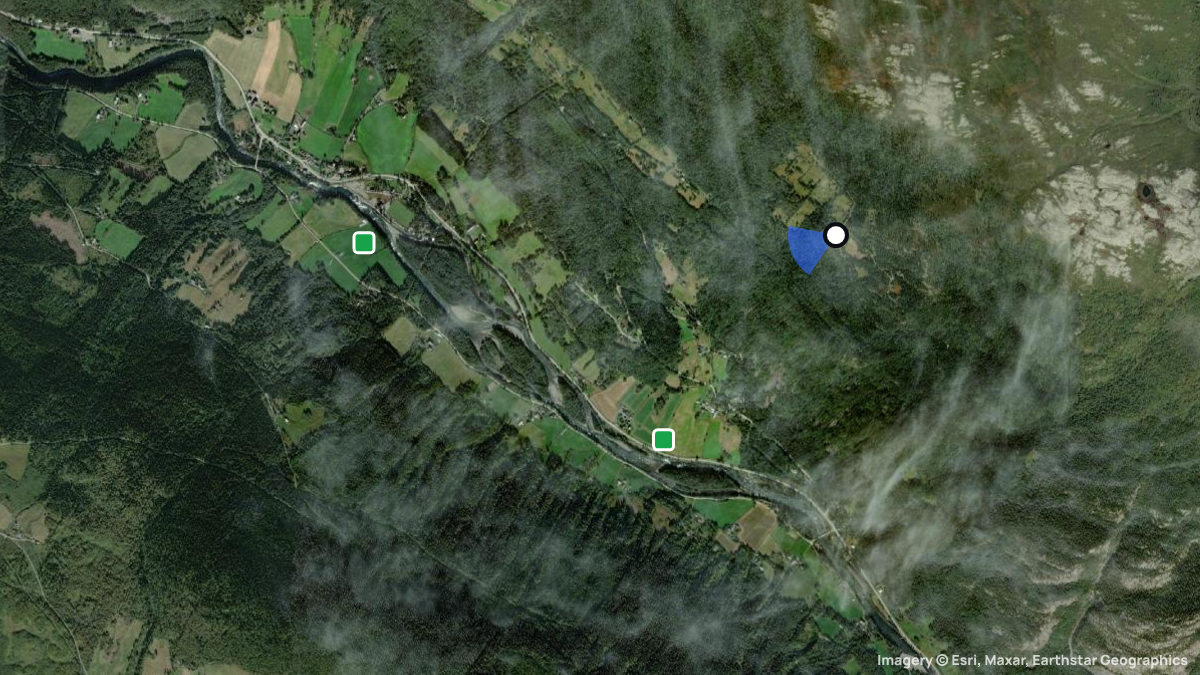 Satellite map of Heidal with its launches and landings