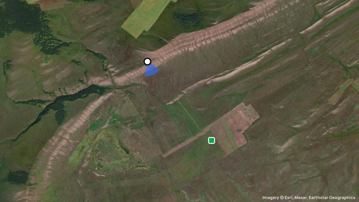 Satellite map of Bazandaiha with its launches and landings