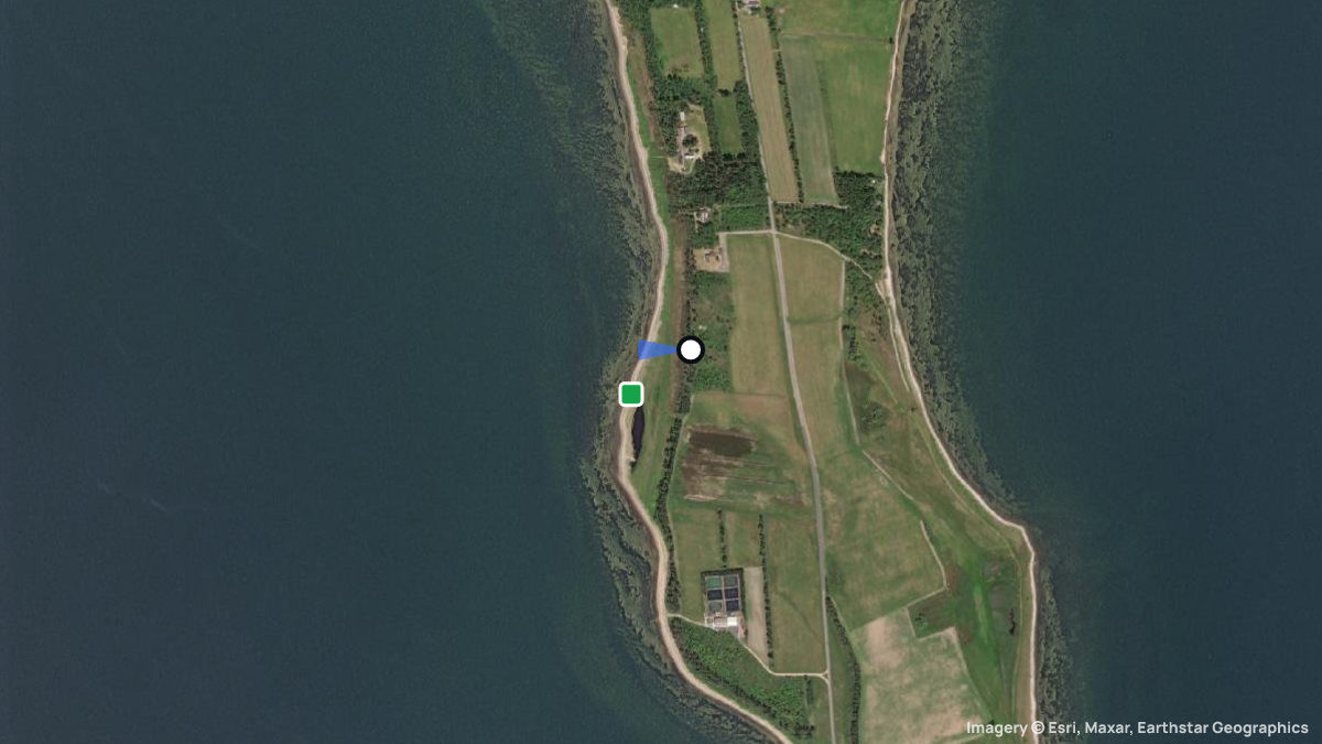 Satellite map of Firbjerge with its launches and landings