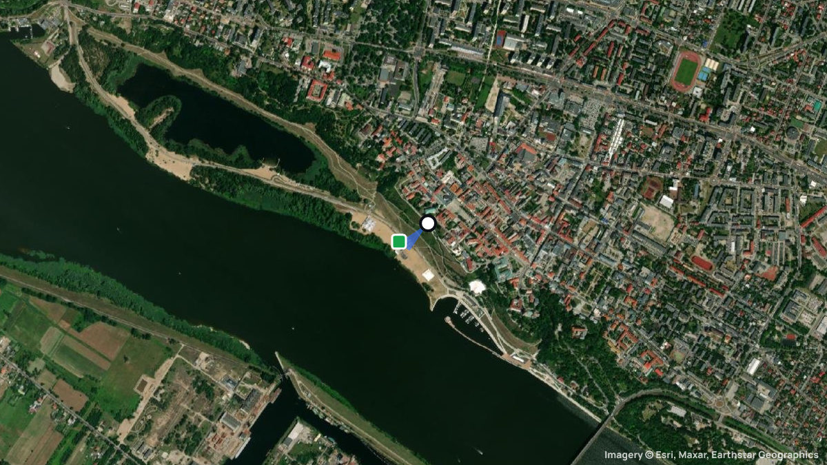 Satellite map of Plock with its launches and landings