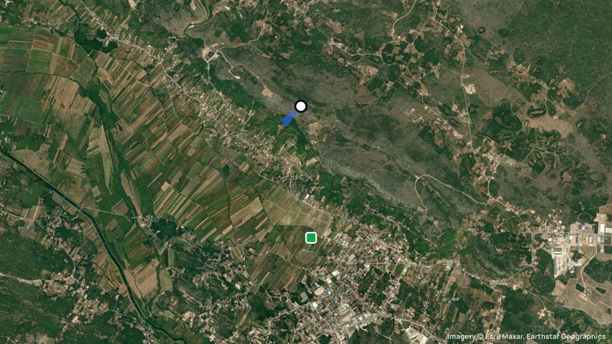 Satellite map of Ljubuski with its launches and landings