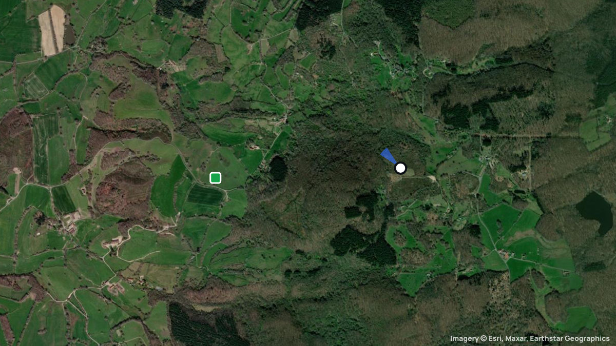 Satellite map of Uchon with its launches and landings