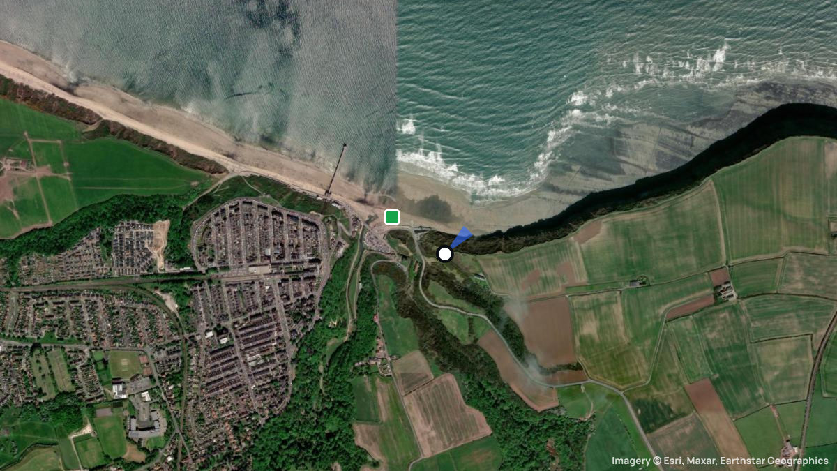 Satellite map of Saltburn with its launches and landings
