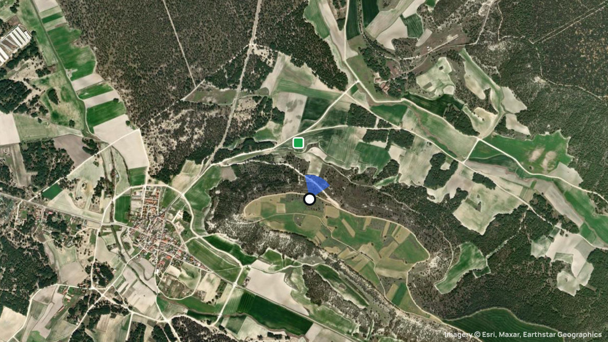 Satellitenkarte von Santibanez de Valcorba mit Start- und Landeplätzen