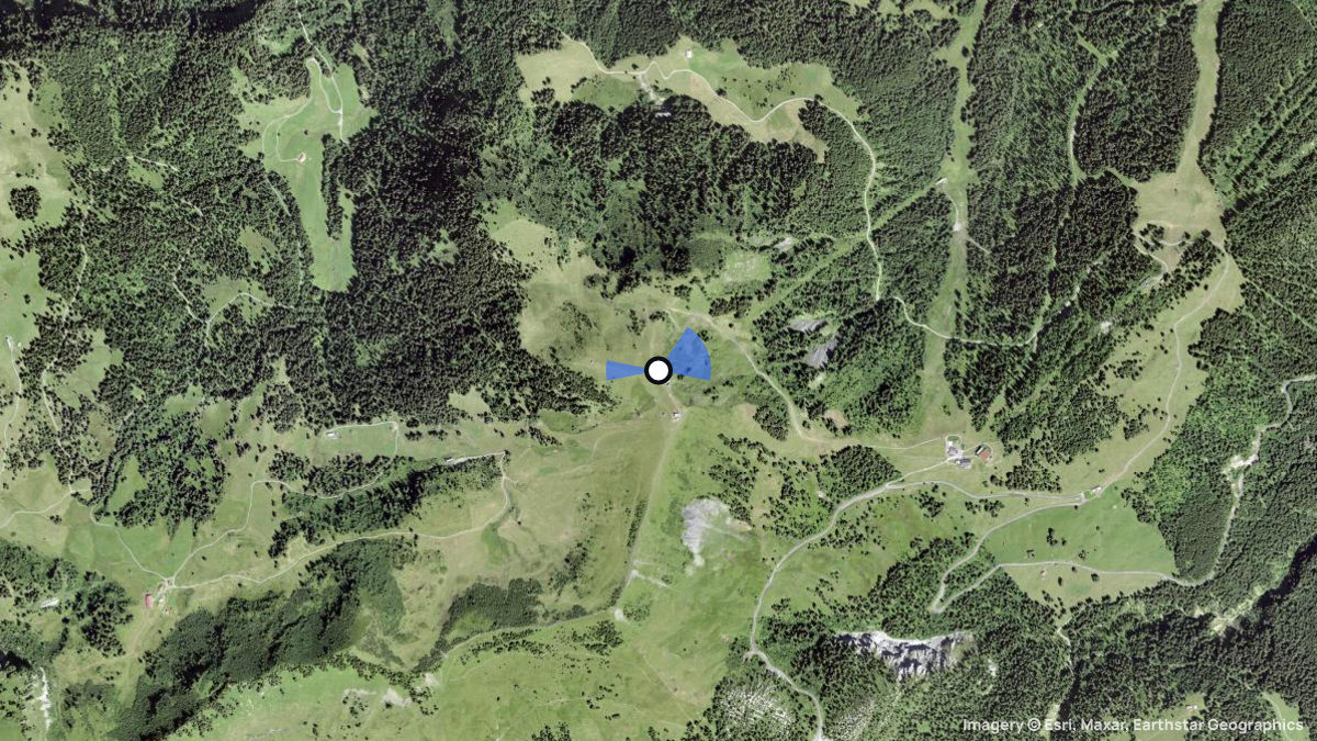 Satellite map of Meilleret with its launches and landings