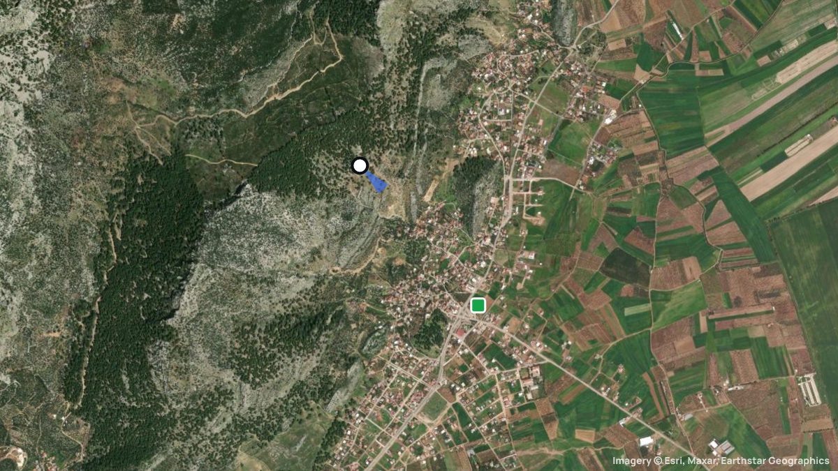 Satellite map of Ayanlar with its launches and landings