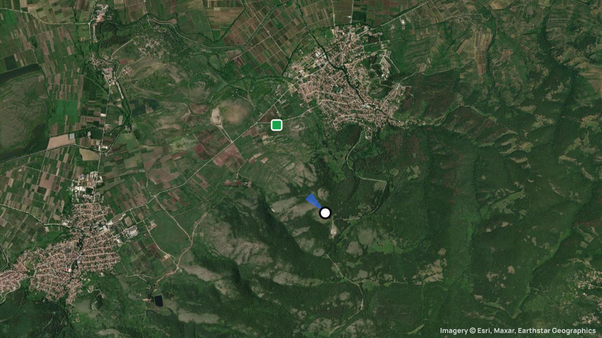 Satellitenkarte von Stamboliyski mit Start- und Landeplätzen