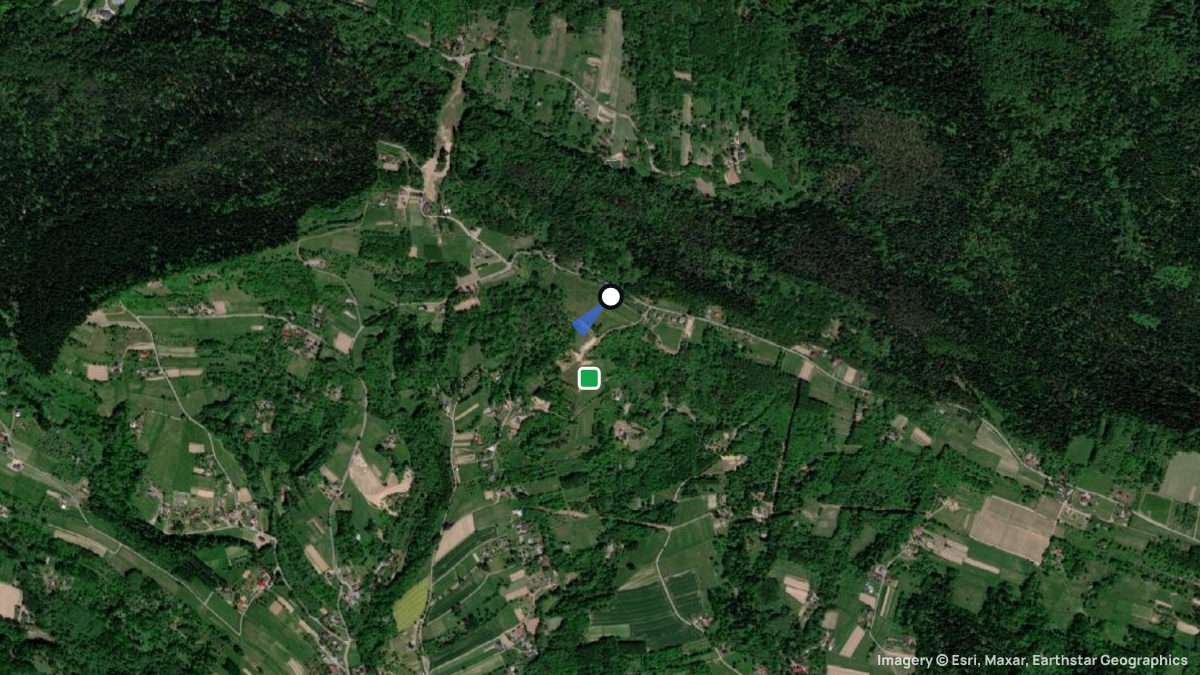 Satellite map of Dzialy with its launches and landings