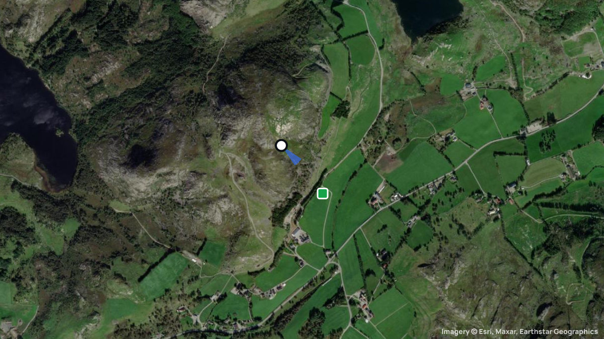 Satellite map of Skrussfjellet with its launches and landings
