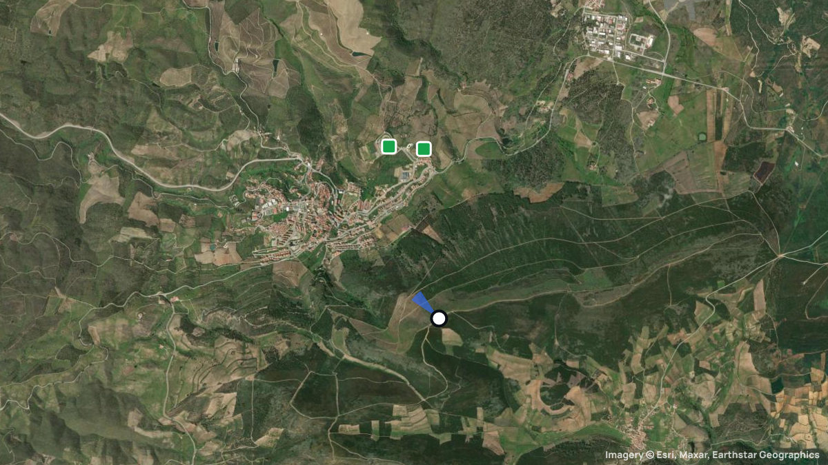 Satellitenkarte von Torre de Moncorvo mit Start- und Landeplätzen