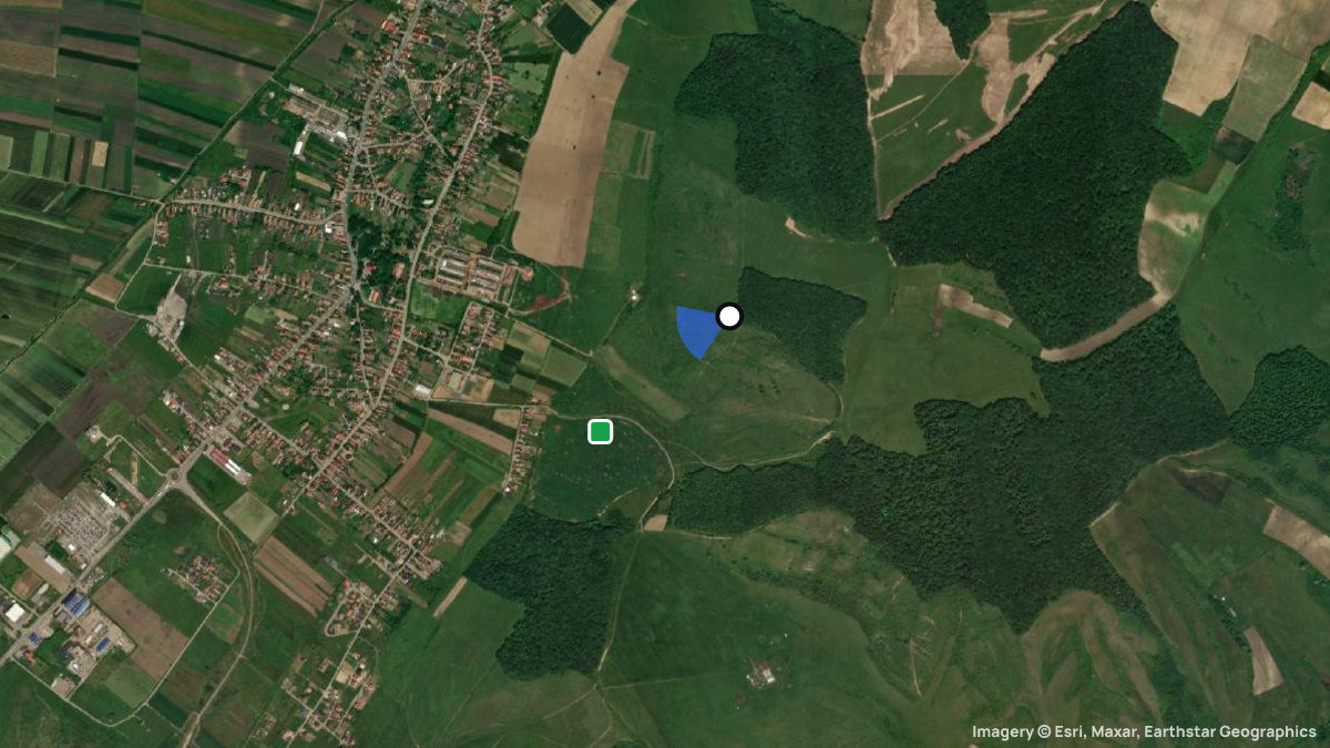Satellitenkarte von Ernei mit Start- und Landeplätzen