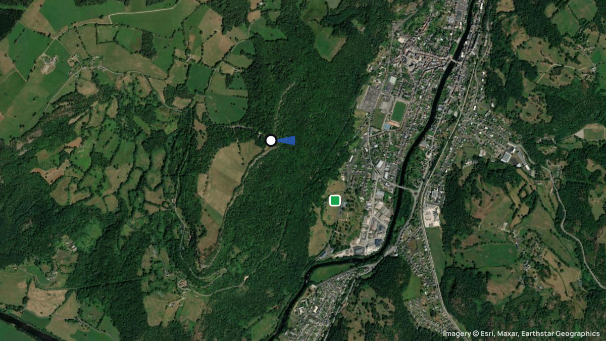 Satellite map of Bort les Orgues with its launches and landings