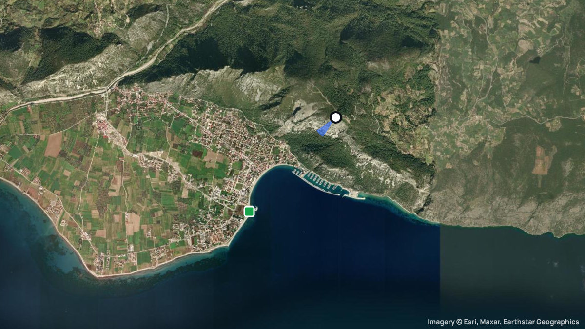 Satellite map of Ören with its launches and landings
