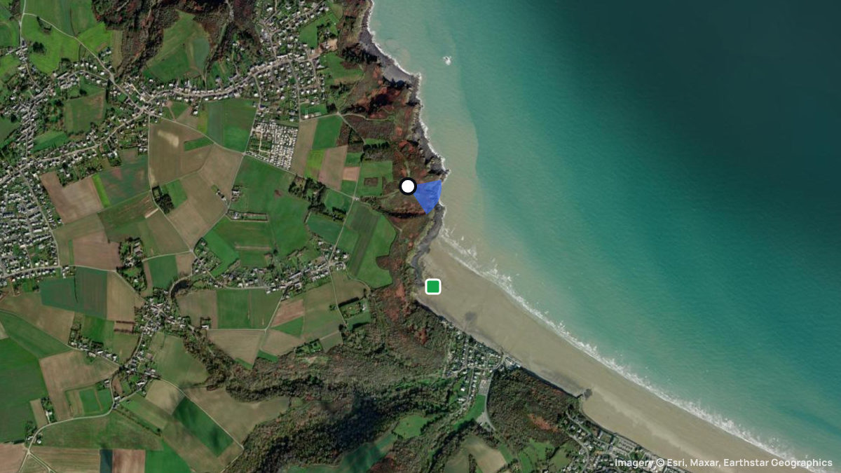Satellite map of Pointe de Tournemine with its launches and landings